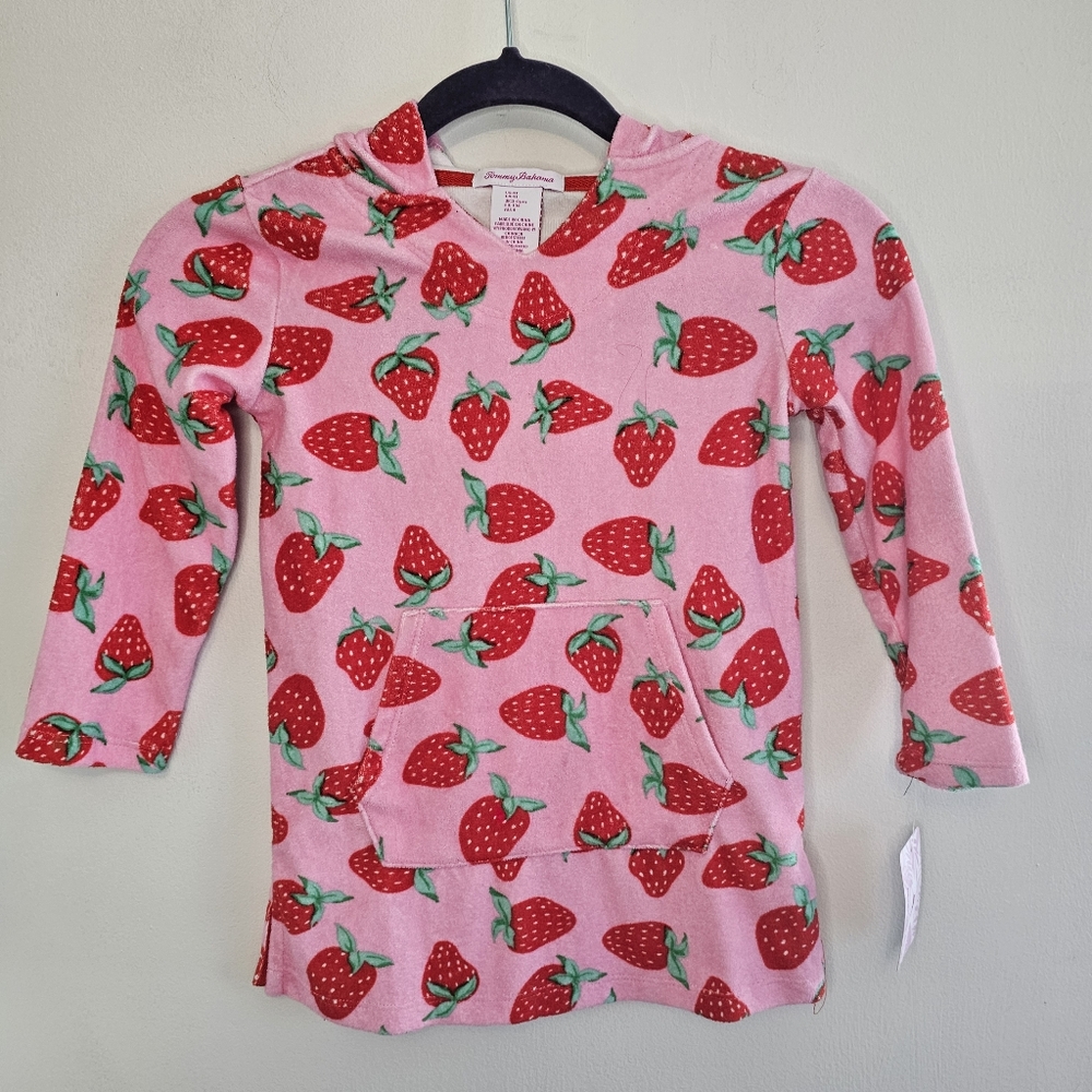 NWT Tommy Bahama Girls Swimsuit Terry Towel Red Pink Cover-up Size 4T